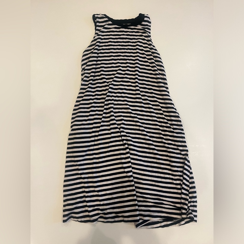Black and white striped dress